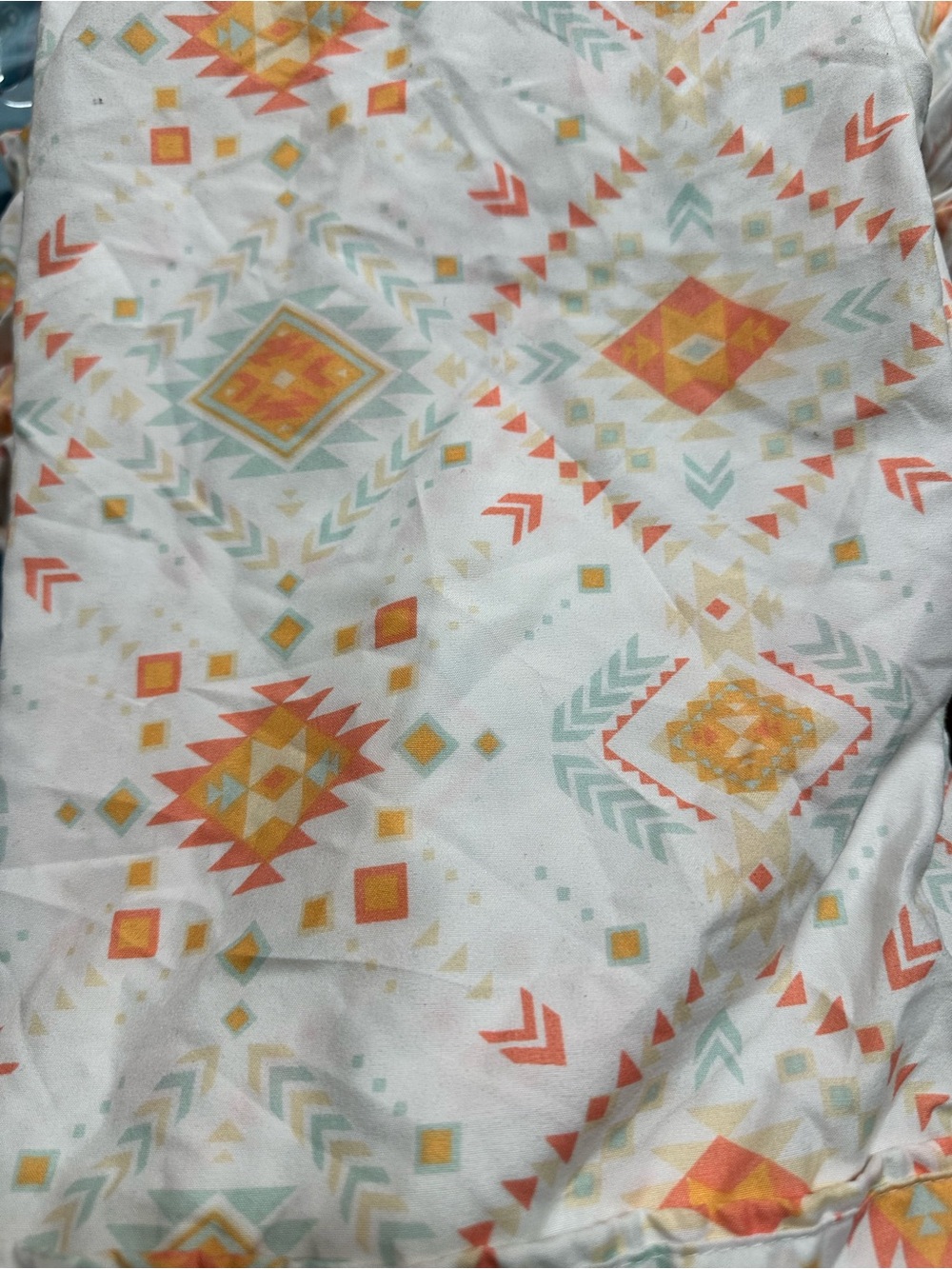 White Geometric Aztec Print Bedding set  - Multi-Color